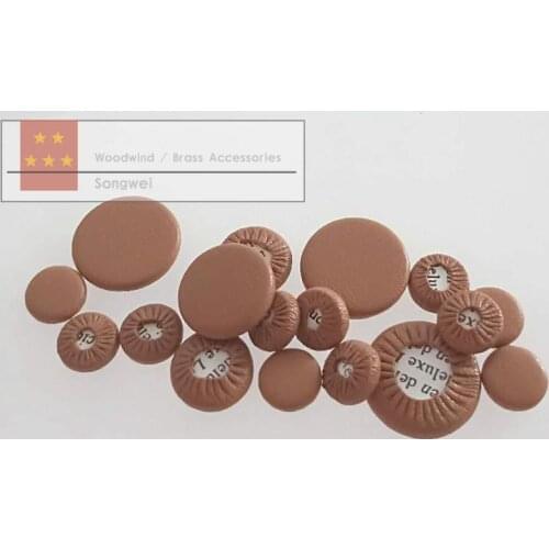 2set=34pcs Deluxe brown Color Leather Clarinet Pads Woodwind instrument repair parts