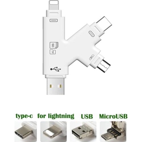 2019 i Flash Drive USB Micro SD&TF type-C Card Reader Adapter for iPhone X XS 6 7 8 for iPod iPad Macbook Android Camera ISO 12