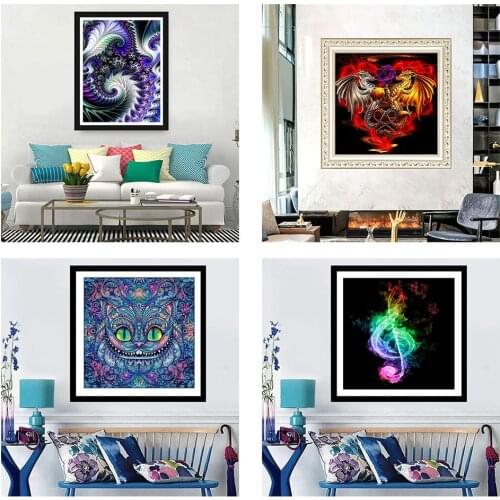 5D Diamond Painting DIY Cross Stitch kits Dinosaur Full Round Diamond Embroidery Animals Mosaic room Home Decoration gift