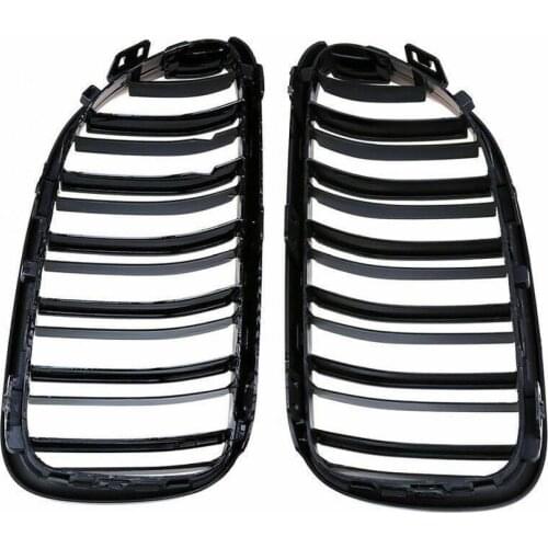 1 Pair Car Grille Dual Slat Fade Proof ABS Gloss Black Vehicle Grille 51137254967 51137254970 51137254968 for BMW 3 Series E92 E