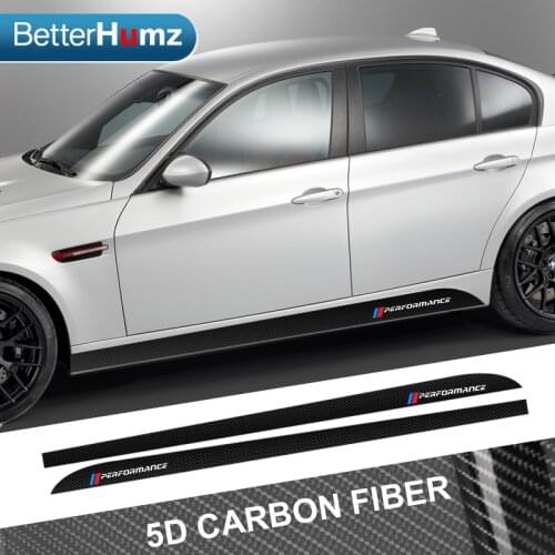 BETTERHUMZ Carbon Fiber M Performance Side Skirt Sill Stripe Body Decals Sticker For BMW F30 F31 F32 F33 E90 E92 E93 F20 F21 G30