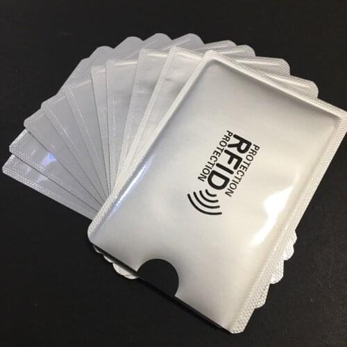 500pcs Anti Scan RFID Blocking Sleeve Credit Card case to Secure Identity ATM Debit Contactless ID Protector Holder printed