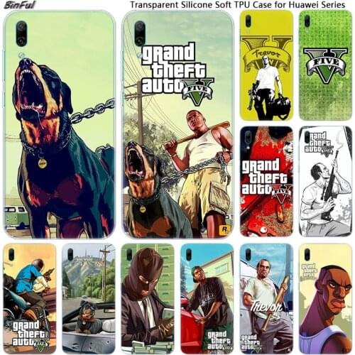 Hot Grand Theft Auto GTA 5 Soft Silicone Phone Case for Huawei Mate 10 20 Lite Pro Enjoy 9S Y9 Y7 Y6 Y5 2019 2018 Pro 2017 Cover
