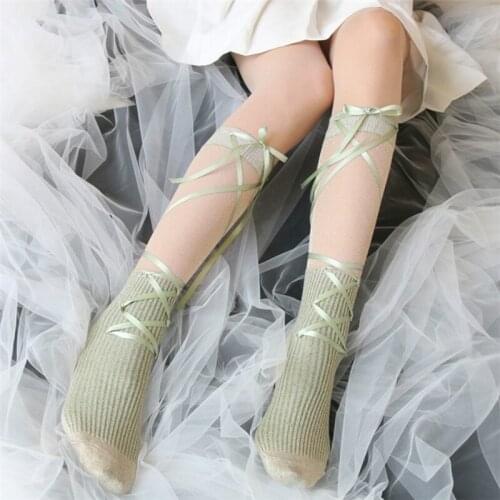 Lolita Stocking Japanese Spring Summer Rope Cross Long Tidal Socks Princess Calf Socks 5 Colors H