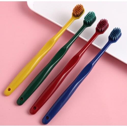 2Pcs Cheap Toothbrush Ultra Fine Super Soft Bristle Gradient Color Toothbrush Holder Deep Cleaning Brush for Oral Care Tools