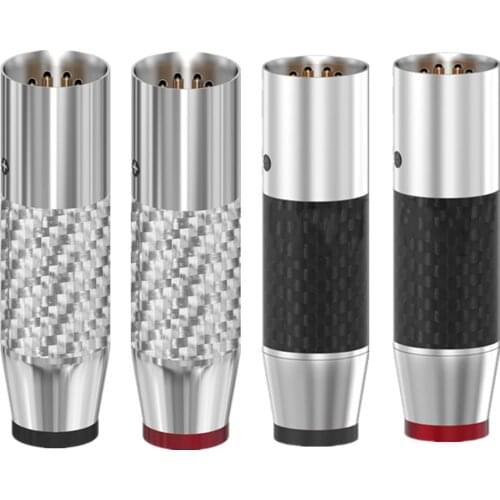 DIY 4 Pins Male XLR Connector Carbon Fiber Cannon Audio Jack MIC Microphone Mixer Amplifier Balance Speakers Socket Hifi Adapter