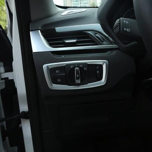 For BMW X1 F48 2016 2017 2018 Car Interior ABS Chrome Headlight Switch Button Cover Trim Accessories For BMW X2 F47 2018