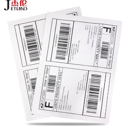 50 Sheets / Pack ) JETLAND 100 Pcs Half A4 Size Labels Laser/Inkjet UPS Fedex Shipping Labels A5 Address Stickers