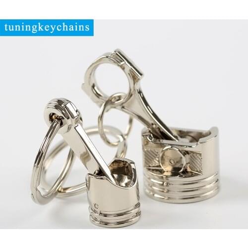 HOT Chrome Engine Silvery Piston Key Ring Chain Keychain Key Fob Wholesale Chrome Silver Color available