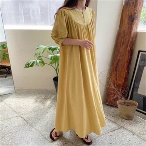 Summer Womens O-neck Loose All-match Dress