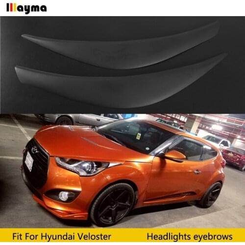 LP Style For Hyundai Veloster 1.6L 1.6T Fiber Glass Wide Body Headlight Eyebrow FRP Bumper Eyelid Auto Body Kit eyebrows 1pair