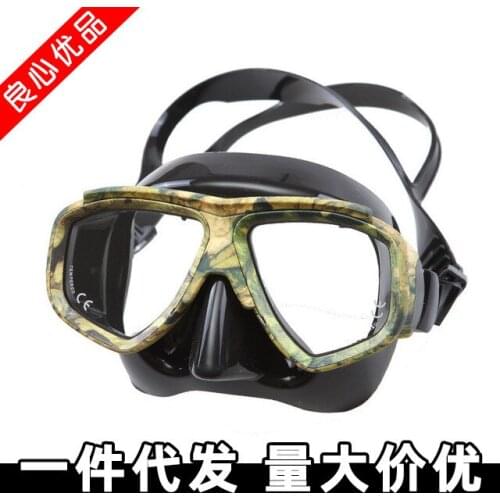 New Adult Mens And Womens Snorkeling Camouflage Color Mask Silicone Tempered Glass Diving Masks