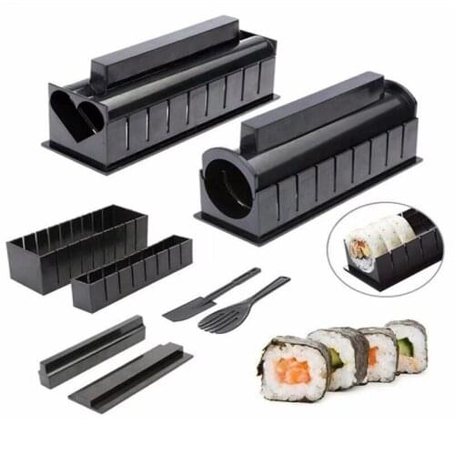 Multifunctional Sushi Making Mould Tools Set Onigiri Sushi Maker Molds Equipment Kit Japanese Rice Ball Cake Roll Mold Sushi