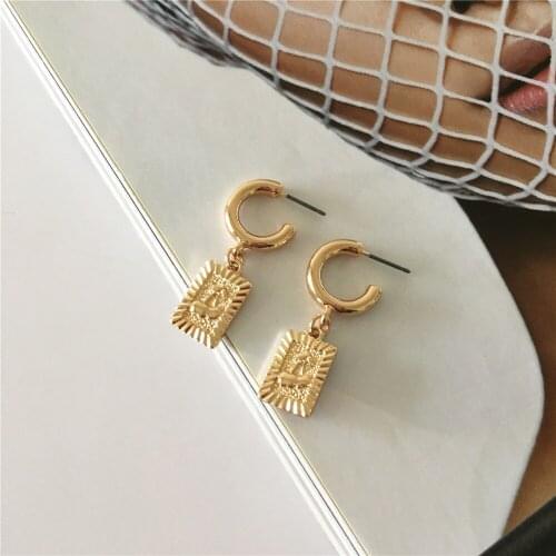 Sweet Cherry Engraved Cutting Square Charm Hoop Earrings For Women Girl Hot Summer Fruit Theme Casual Elegant Gorgeous Jewelry