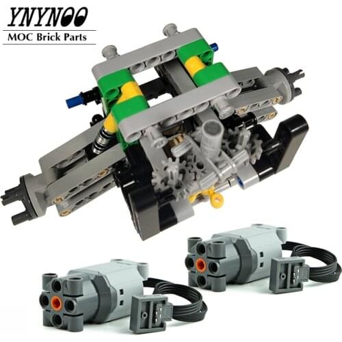 NEW MOC Front Wheel Steering Suspension System of Off-Road Vehicle Model Kit Compatible for High-Tech Cars Kids Boys DIY Toys