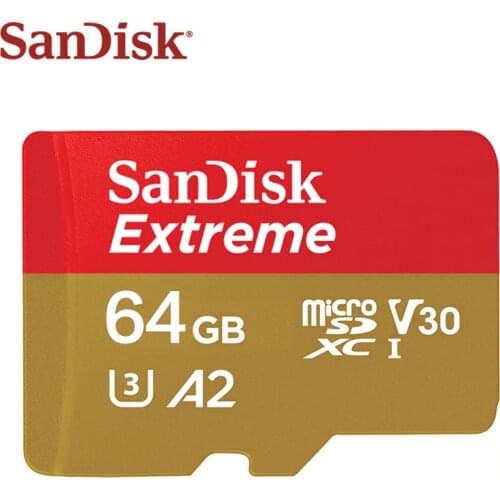 Original SanDisk Extreme Micro SD Card 64GB 128GB 256GB Trans Flash Memory Card U3 A2 SDXC V30 TF Card Microsd For Phone/Camera
