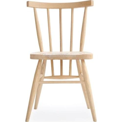 Simple Modern Nordic Multi Color Solid Wood Ash Wood Restaurant Dining Chair Designer Model Room Recommended Dining Chair