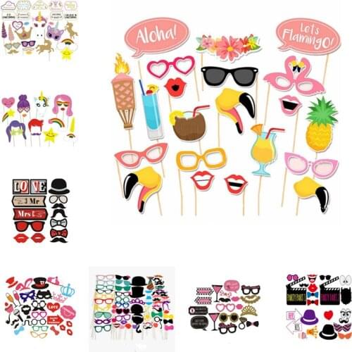 Wedding DIY Decoration Photo Booth Props Funny Mask Glasses Mustache Lip On A Stick Baby Shower Wedding Birthday Party Supplies