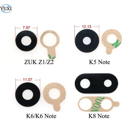 YuXi For Lenovo ZUK Z1 Z2 K5 K6 K8 Note Replacement Repair Parts Rear Back Camera Glass Lens Cover with Adhesive