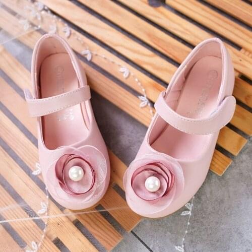 2018 Stylish Toddler Kids Girl Princess Flower Wedding Party Dance Leather Shoes Walking Shoes Children Students Single Shoes