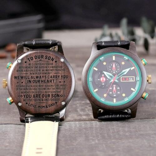 To My Son Steel Sports Waterproof Men Watches Luxury Brand Leisure Male Wrist Watches Calendar 24-hours Dail Analog