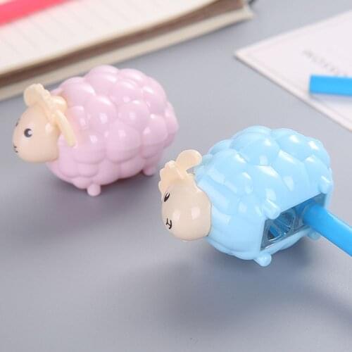 1pc Cute Kawaii Cartoon Animal Little Lamb Pencil Sharpener Double Hole Small Sheep Sharpener For Kids School Supplies
