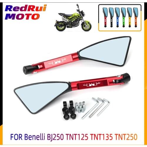 For Benelli BJ250 BJ 250 TNT125 TNT135 TNT250 Universal Motorcycle Accessories CNC Aluminum Blue Lens Rear View Side Mirror Lase