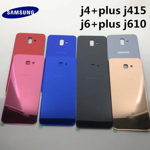 Samsung Galaxy J4+ J415 J6 Plus 2018 J610 Back Battery Cover Door Rear Housing Case Replacement + Adhesive Sticke