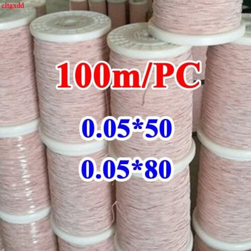 100m/pc 0.05x50 0.05x80 shares Litz wire multi-strand copper wire polyester filament yarn envelope envelope for Inverter