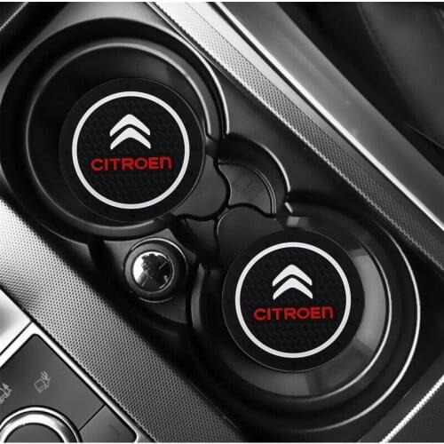 2pc Car Cup Holder Coaster Non slip Pad Mat Interior Decoration For Citroen C4 Picasso C4L C3-XR C2 C3 C5 C6