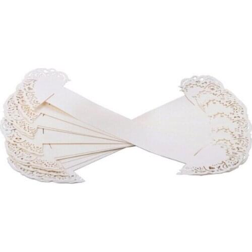 50pcs Heart Style Paper Napkin Ring Wedding Table Decoration (White)