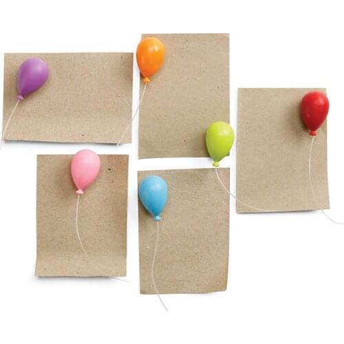 6pcs Message Holder Fridge Magnet Accessories Cute Crafts Portable Home Decoration Balloon Shape ABS Mini Note Whiteboard