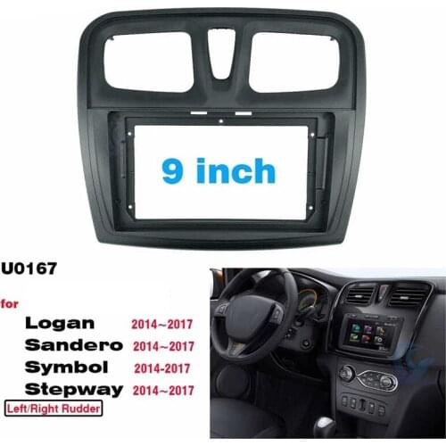 9 Inch 2Din Car Audio Panel Dashboard Frame DVD Panel Frame Navigation Panel For RENAULT Sandero Symbol Logan 2014-2018