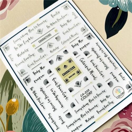 English words, character, letter, Series 3D Back glue Nail decal Nail sticker Nail decoration Nail art Nail tool Nail ornament