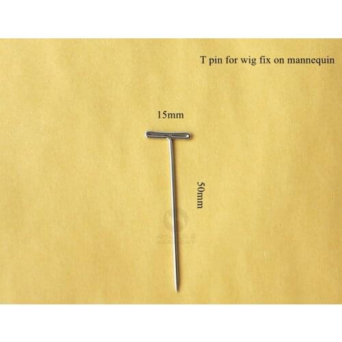 Free shipping 100pcs/lot T pins for wig making T shape weaving needle hold on Foam head hair t pins wig hair extensions making