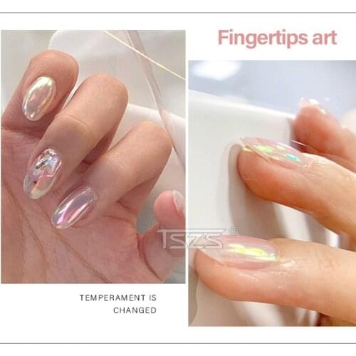 Aurora Color Nail Art Decoration Mermaid Powder Glitter Powder Glass Nail Polish Powder For Salon