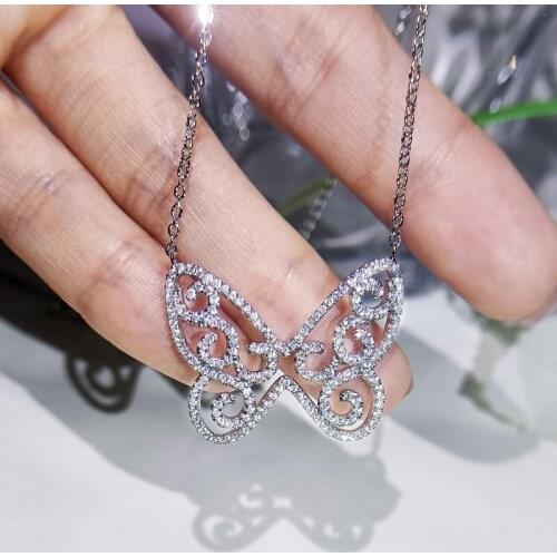 Designer original series butterfly clavicle necklace pendant simple light luxury niche sexy Korean ladies silver jewelry