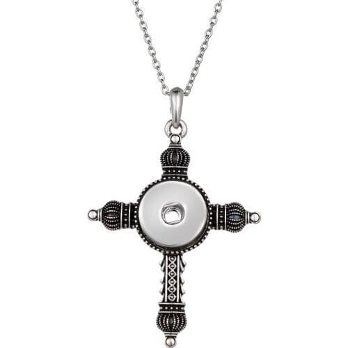 The Bloomer Crystal cross long necklaces and chokers bohemian necklaces & pendants Vintage 18mm snaps button necklace