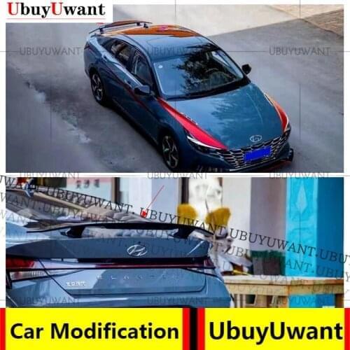 For Hyundai Elantra Avante CN7 2020 2021 ABS Modified Rear Wing Original Style Without Perforation Exterior Auto Parts Spoiler