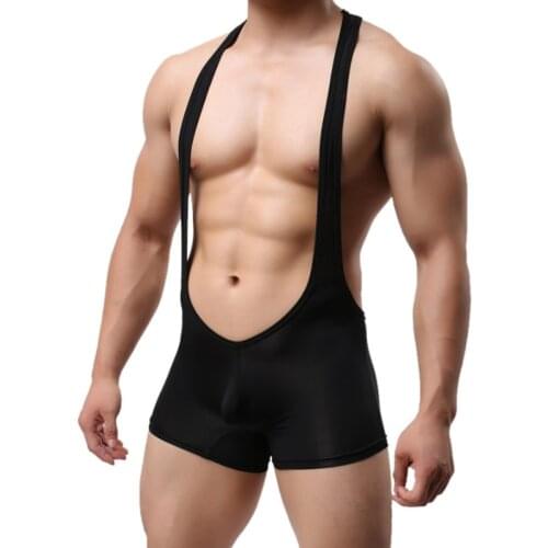 Mens Smooth Sexy Jockstrap Soft Freestyle Wrestling Singlet Men Sexy Backless Wrestling Bodysuit Lingerie Leotard Underwear