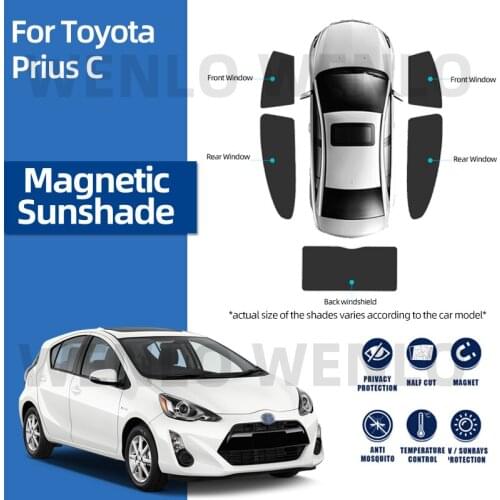 For Toyota Prius C Window Sunshades Darkening Mesh Nylon Net Car Sun Visor Covers Windscreen Curtain Windshield Sunshield Shade