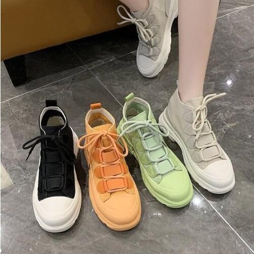 2020 New High Quality Shoes Women Casual Flat Designer Sneakers Fashion High Top Sneakers Autumn Womens Canvas Shoes