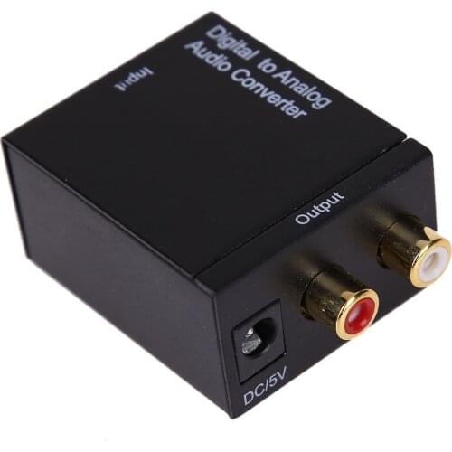 New Digital to Analog Audio Converter Adapter Digital Adaptador Optic Coaxial RCA Toslink Signal to Analog Audio Converter RCA