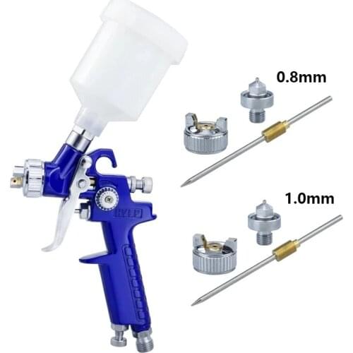 Spray Guns Professional Mini H-2000 Pneumatic Paint Spray Gun Power Tool 0.8/1.0mm Painting Cars Aerograph Tool