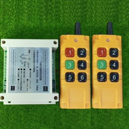 Industrial Sector AC 110V 220V 6CH 10A RF Wireless Remote Control Switch System With 300M-1000M 2pcs Long Distance Transmitter
