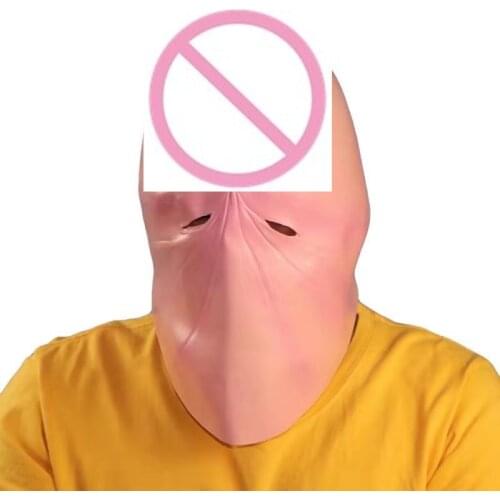 New Realistic Dick Head Mask Latex Penis Helmet Costume Cosplay Funny Prop Interesting Fancy Party Make Up Horror Penis Mask