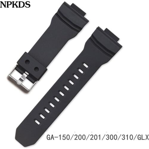 Rubber Watch Band Strap For Casio G Shock GA-150/200/201/300/310/GLX Replacement Black Waterproof Sport Watchband