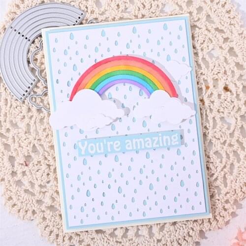 Craft Metal Cutting Dies Cut Die Mold Rainbow Strip Clouds Scrapbook Paper Craft Knife Mould Blade Punch Stencils Dies New 2021