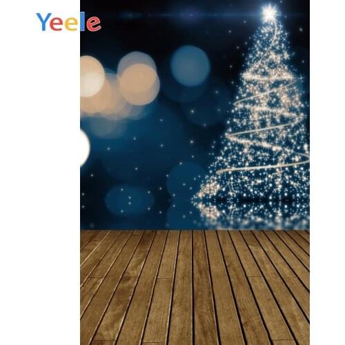 Christmas Light Glitter Tree Wooden Floor Home Decoration Backdrop Photography Custom Photographic Background For Photo Studio