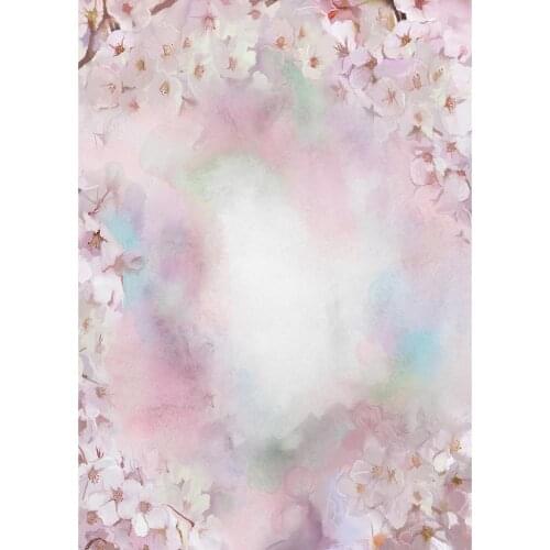 Pink Flowers Oil Painting Photo Backdrop Customized Background Photography Props for Children Baby Portrait Lovers Photobooth